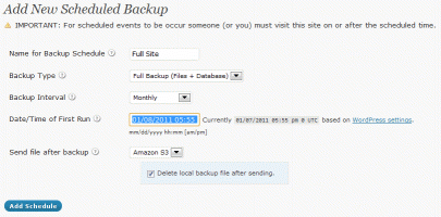 WordPress full site backup