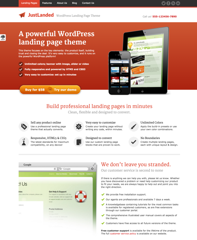 JustLanded-landing-page-theme