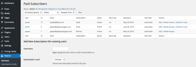 restrict-content-pro-plugin-screenshot