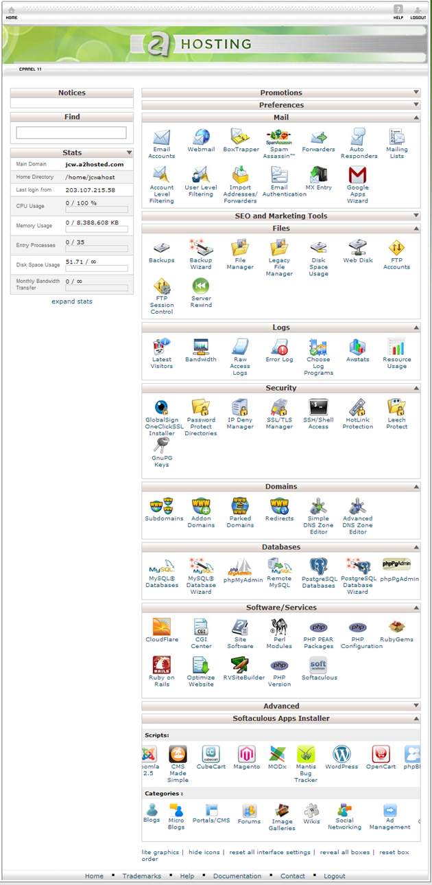 A2 Hosting cPanel