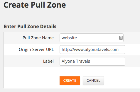Create pull zone