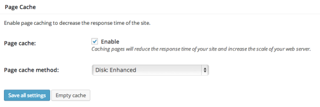W3TC - Page Cache