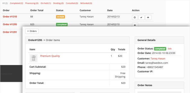 Manage Orders