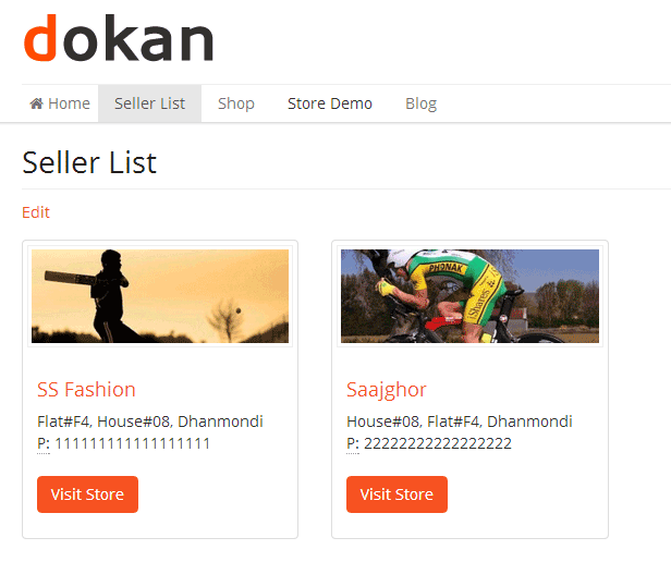 Frontend Vendor List