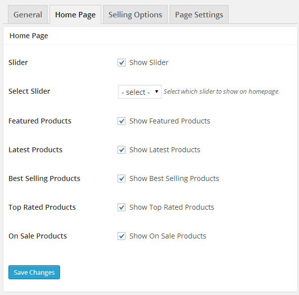 Theme Options Control Panel