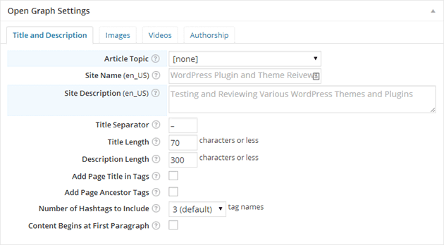 Plugin Settings Page