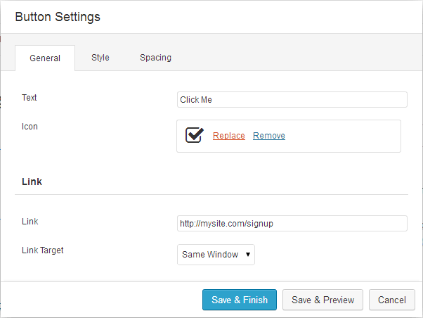 Button module settings