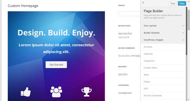 Frontend builder