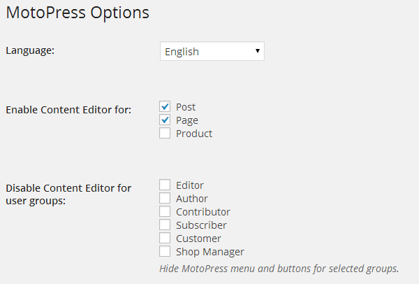 Plugin Options