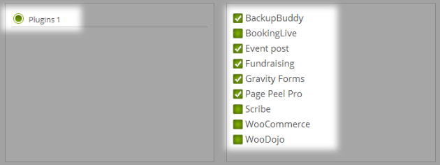Grouping plugins