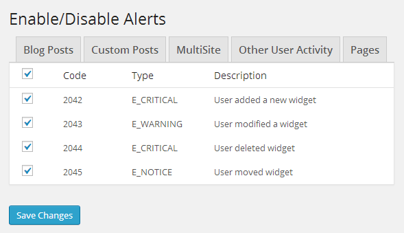 Enable or Disable Alerts