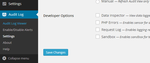 WP Security Audit Log UI
