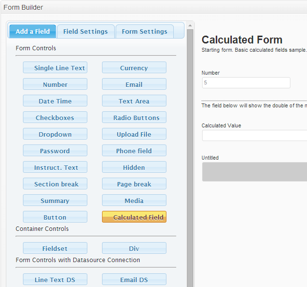 Calculated Fields Form Builder