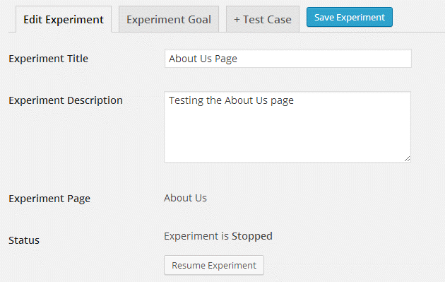 Experiments Review - Edit Experiment