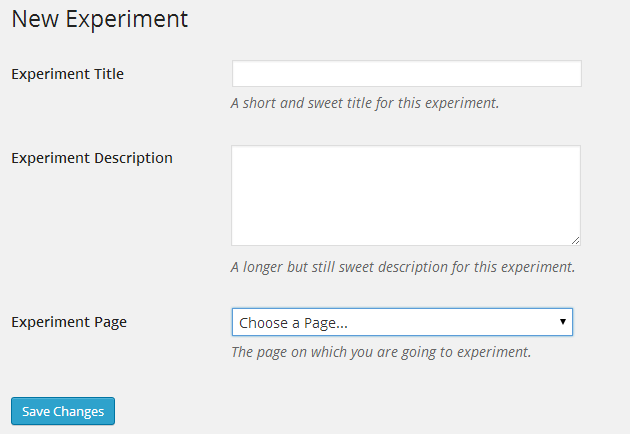 Experiments Review - New Experiment