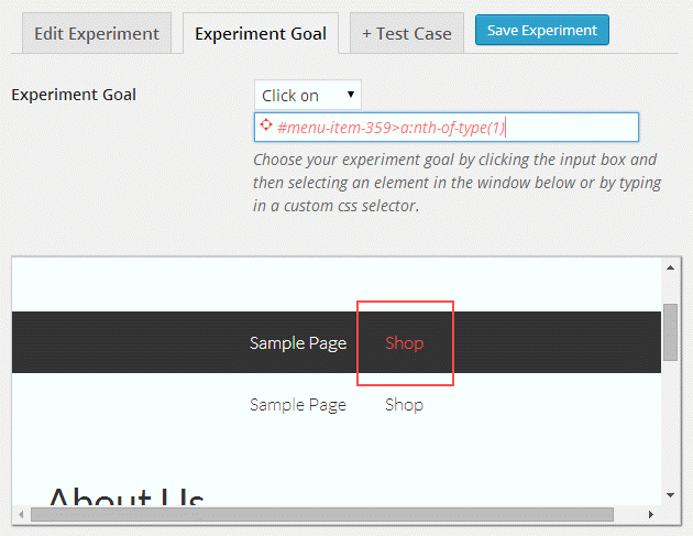 Experiments Review - Set Click on Goal