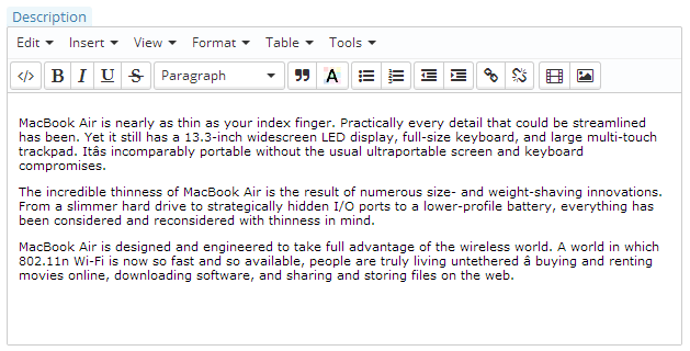 PrestaShop Product Description
