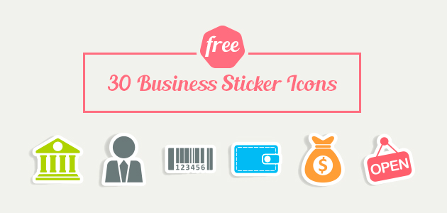 Freebie: 30 business sticker vector icons