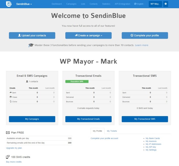 SendinBlue-account