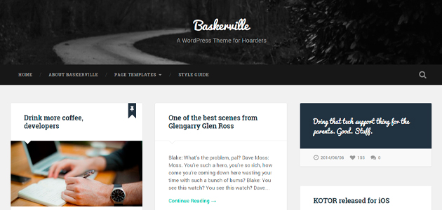 Baskerville: free masonry wordpress theme