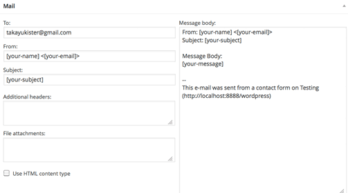 contact form