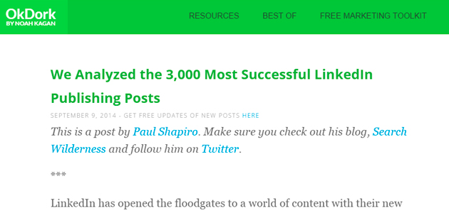 Linkedin publishing success