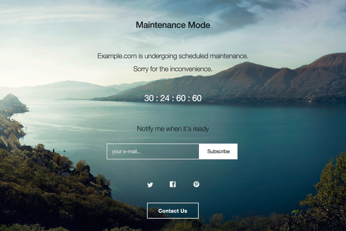 Maintenance mode