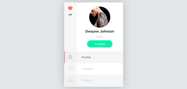 Profile widget in css3
