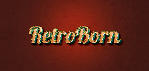 Retro text effect psd