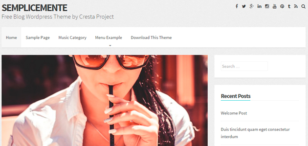 Semplicemente: a wordpress theme with high performance and responsive design