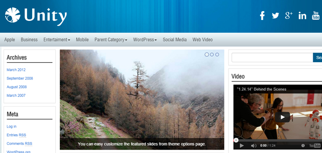 Unity: a three column wordpress theme