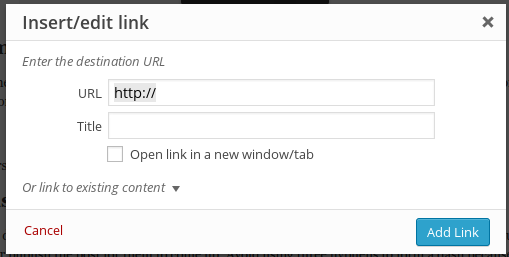 Insert Link Shortcut for WordPress