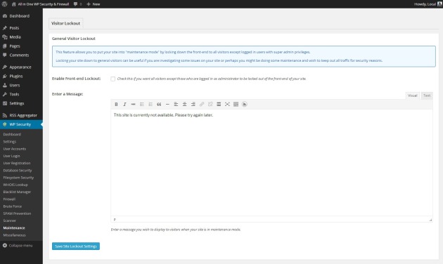 all-in-one-wp-secutiry-firewall-8-maintenance