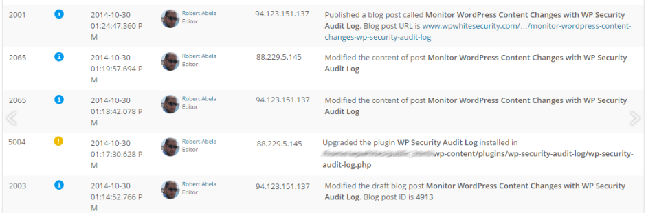 WordPress Security Audit Log