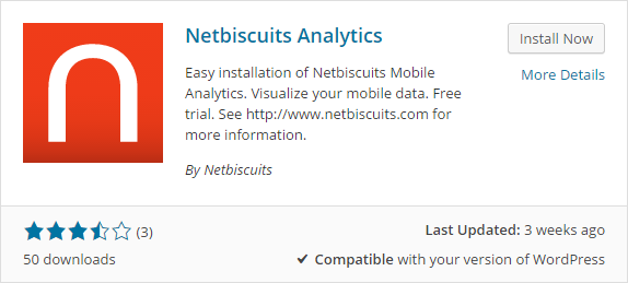 Netbiscuits Mobile Analytics review install the plugin