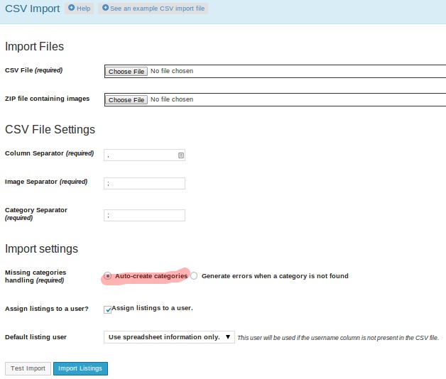 WPDirectory-Import