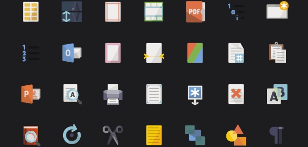 Flat Text Icons