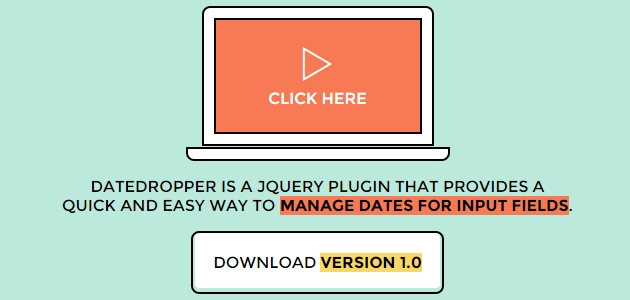 Datedropper: JQuery Dates Plugin