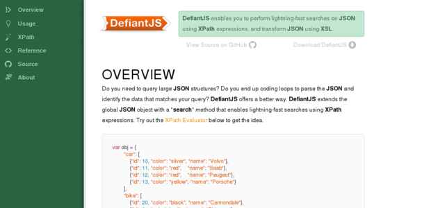 Defiant.js: Better JSON Management