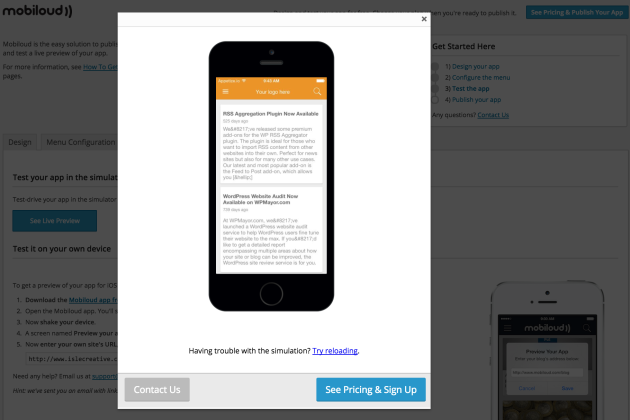mobiloud-dashboard-preview-popup