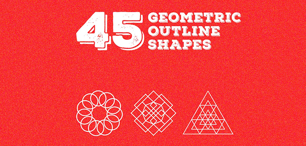 45 Geometric Outline Shapes (AI and EPS)