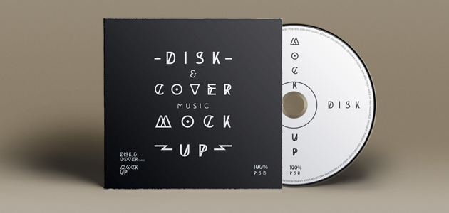CD Cover & Disk Mockup in PSD