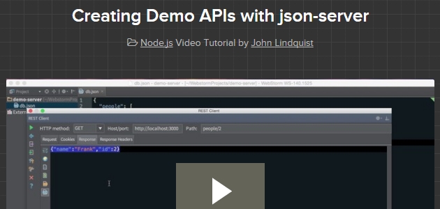 Json-server: Zero Coding JavaScript REST API Server