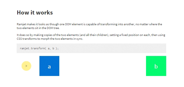 Ramjet: Easy DOM Elements Animation Plugin