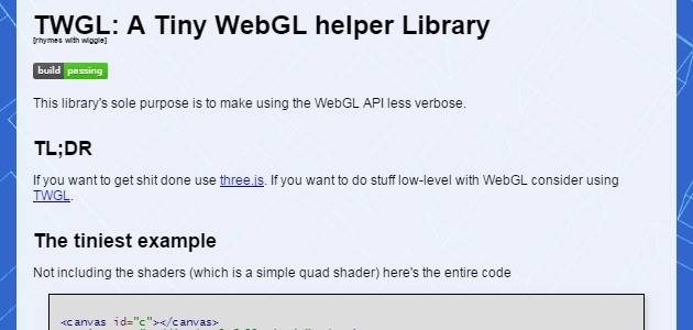 TWGL.js: A Tiny WebGL JavaScript Library