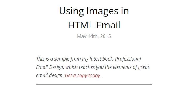 Using Images in HTML Email (Book Sample)