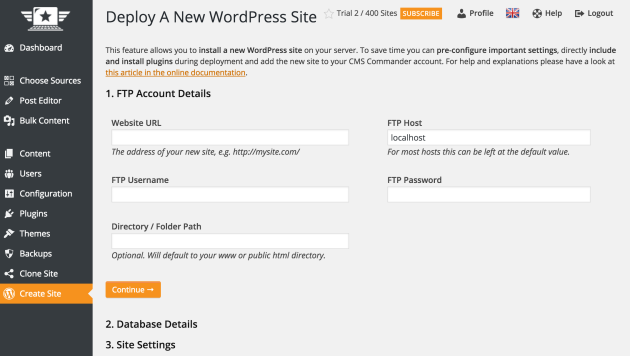 cms-commander-create-new-site
