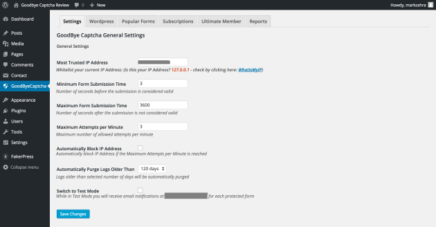 goodbye-captcha-Settings