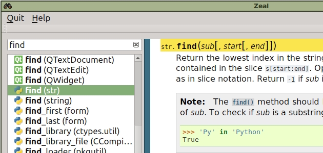 Zeal: Offline Documentation Browser