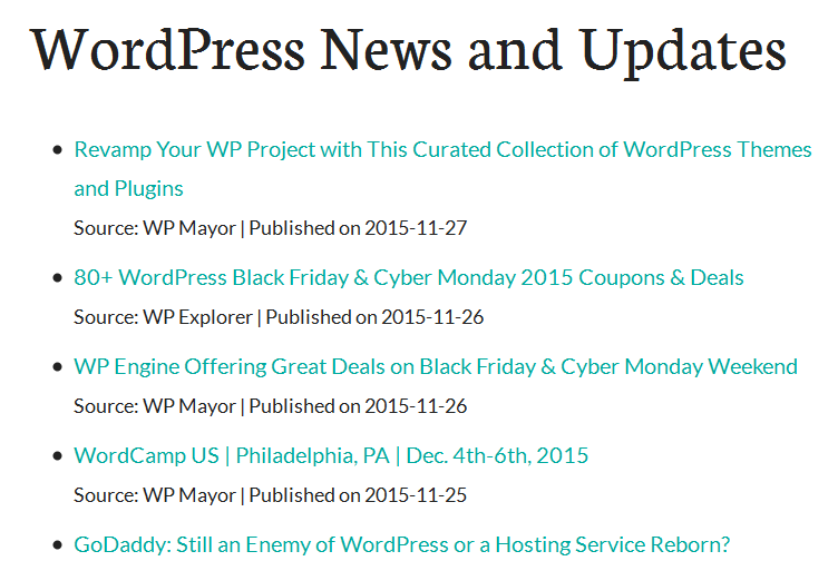 Using WP RSS Aggregator Core Plugin